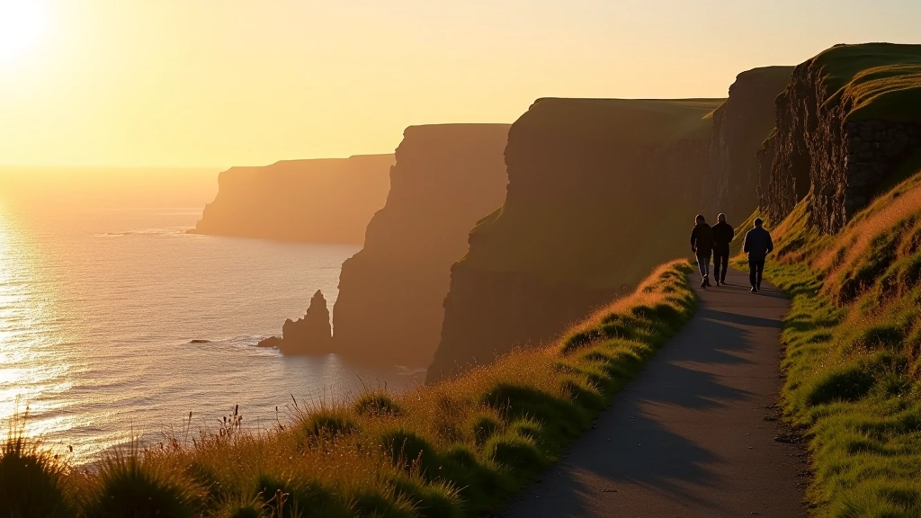 The iconic Cliffs of Moher walking trail with dramatic coastal views