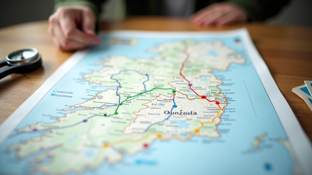Detailed map showing the Dingle Way route with marked walking segments and distance indicators