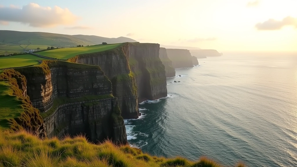 Scenic coastal cliffs overlooking the Irish sea